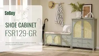 SoBuy Shoe cabinet丨Shoe rack丨Shoe bench丨Shoe storage cupboard丨FSR129-GR