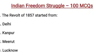 100 mcqs on freedom struggle movement for jkssb junior assistant exam || indian freedom struggle mcq