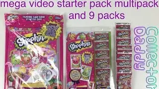 Shopkins Trading card game mega video with starter pack multipack and 9 packs