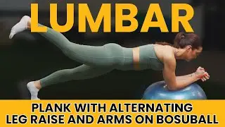 Lumbar Plank with alternating leg raise and arms on bosuball