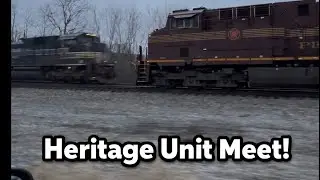 Chasing Norfolk Southern trains in Ky with a heritage unit meet! #norfolksouthern  #heritageunit