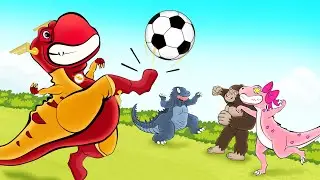 Unbreakable Friendship: The Flash T-Rex, Godzilla Jr, Pink Dinosaur & Kong | GTK Animation