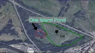Views from the hill at One Island on Mitcham Common