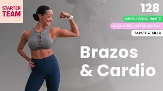 Brazos, pecho, espalda & cardio 🔥| Rutina para principiantes y bajo impacto 💦| 10/30