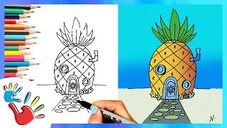 How To Draw SpongeBob SquarePants' House  | Easy Step-by-Step Tutorial for Kids