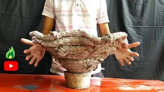 Floor Mat To Flower Pots Made At Home - flower pots made from floor mat - Cement Craft Ideas