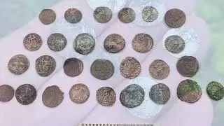 Metal detecting UK Late Roman silver siliqua coin hoard. 28 coins so far 360&rsquo;s-402 AD