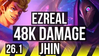 EZREAL & Blitzcrank vs JHIN & Karma (ADC) | Perfect KDA: 13/0/13, 48K damage | KR Master | 26.1