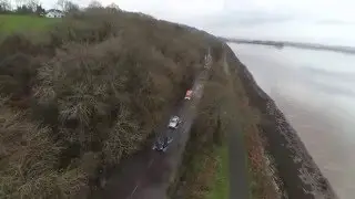 Aerial footage floods in Rochestown road Passage West Cork Ireland 2015