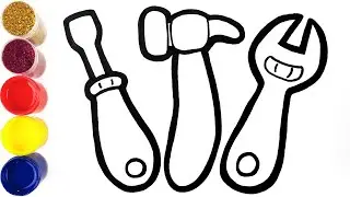 Glitter Toy Repair Tools Coloring and Drawing Art Video