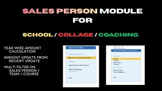 Sales Person Module for Education Institutes | School, College & Coaching Management TDL in Tally