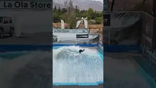 Derek Pro rider on the FlowRider Barrel at Ola Mall Sport Wave House Surf Pool Santiago Chile