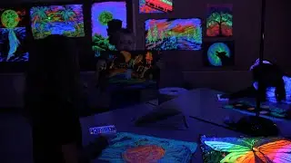 Students Create Black Light Art at McAuliffe Elementary