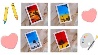 Sunset Landscape Gouache Painting | Easy Step by Step for Beginners
