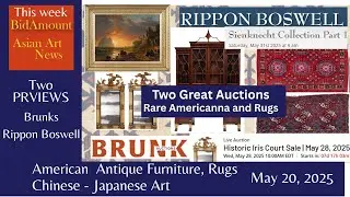 Two Auctions: Rare Americanna at Brunks IRIS COURT, and Fine Rugs At Rippon Boswell