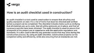 Construction Audit Checklist: What You Need to Know