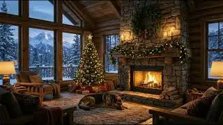 Cozy Winter Evening with Drogo 🐾 Soft Christmas Piano & Falling Snow