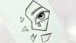 How to draw a sad eye drawing| easy realistic eye drawing 