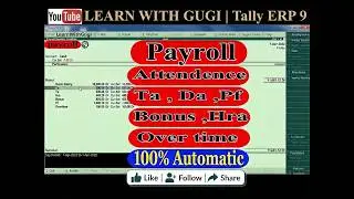 Payroll in Tally ERP 9 Hindi | Complete Salary & Payroll Tutorial (HINDI) #learnwithgugi #tally