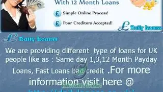 Same day 1,3,12 Month Payday Loans, Fast Loans bad credit