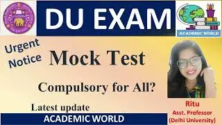 DU Open book exam Mock test 2022|| Ritu Ranolia Ma'am|| Academic World
