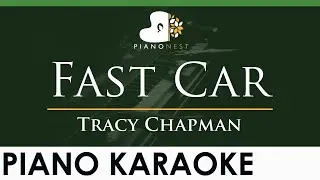 Tracy Chapman - Fast Car - LOWER Key (Piano Karaoke Instrumental)