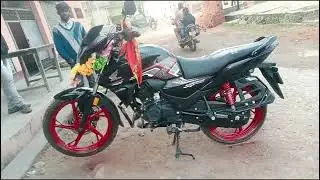 Honda Sp 125 Black Colour Bike Rim Red Colour Spray Painting