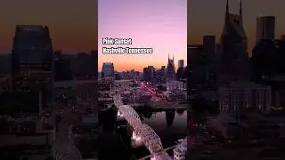 Pink sunset in #nashville #drone #4k #dronevideo #city #travel #dji #skypixel #broadwaynashville