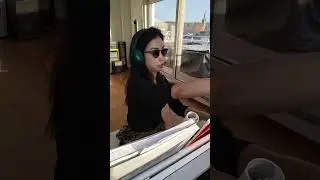 Today, there&rsquo;s a musician playing the piano under the sun with sunglasses on.#musiclife#livemusic