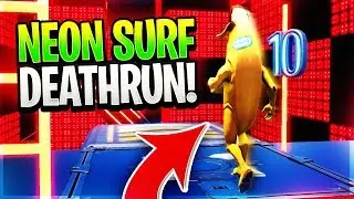 The INSANE Surfing Fortnite Deathrun - Neon-Surf Parkour Course by Hooshen (Fortnite Creative Map)
