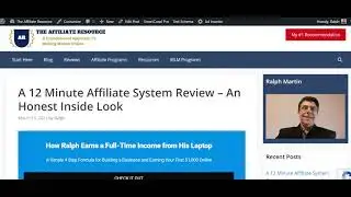 A 12 Minute Affiliate System Review