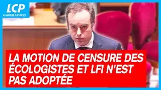 La motion de censure des &Eacute;cologistes contre le gouvernement Lecornu n'est pas adopt&eacute;e - 27/01/2026