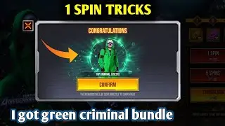 I GOT GREEN CRIMINAL BUNDLE | RAIDER SPIN FREE FIRE |GREEN CRIMINAL BUNDLE 1 SPIN TRICKS - FREE FIRE