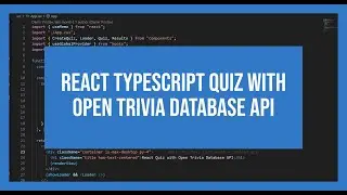 React Typescript Quiz with Open Trivia Database API