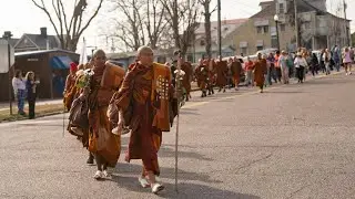 Buddhist monks continue Walk for Peace, continue journey through Virginia on day 96
