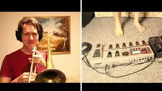 Electric Trombone Crazy Pedal Technique! (Boss GT-10) Family of the Sun - Gang of Thieves