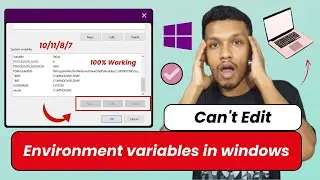 Can't edit environment variables in windows 10/11/8/7 (SOLVE) | environment Variable is disabled