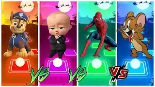 Paw Patrol vs Boss Baby vs Spider-Man vs Tom and Jerry ⚡ Tiles Hop
