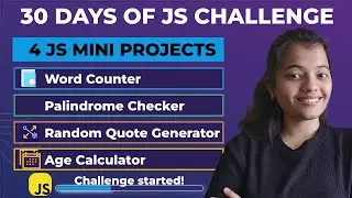 JS Mini Projects | Word Counter, Palindrome Checker, Random Quote Generator & Age Calculator 🔥