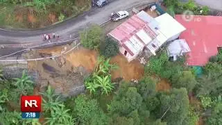 Deslizamiento en Le&oacute;n Cort&eacute;s pone en riesgo viviendas