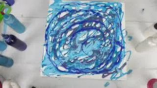 Ocean inspired textured fish with gold leafing painting.  Video #519