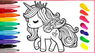 Watch This Adorable Unicorn Coloring Page Come to Life with Markers!🦄✨