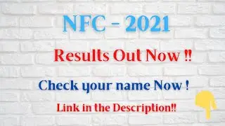NFC Stipendiary Trainees - 2021 Results are Out !! .Link in the description. #Cheers