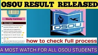 Osou Jun 2021 exam result release ! How to check osou results