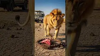 Will the lion escape the trap and get the ultimate freedom #wildlife #nature #animals