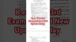 Vbu B.ed Sem3rd Exam Related New Update Today #vbu_hazaribagh#exam#vbuupdates#shorts
