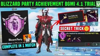 BGMI BLIZZARD PARTY ACHIEVEMENT || COMPLETE A SPECIAL TRIAL MISSION 1TIME PARTY MAILBOX KEY BGMI 4.1