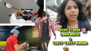 ESCAPING EXAM STRESS  WITH 📚TASTY TASY BURGER🍔 & LONG DRIVE WITH PARTNER  ❤️🙊 || @puja_saha-e8c 