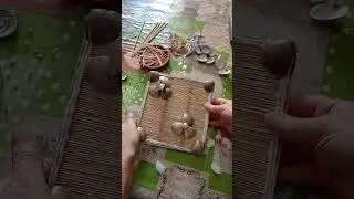 quadro con stuzzicadenti e conchiglie e  bicchiere decorato fai da te