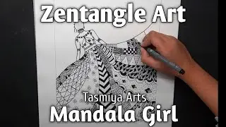 Mandala Girl | Zentangle Art | #zentangle #mandala #zentangleart #mandalaart #art #drawing